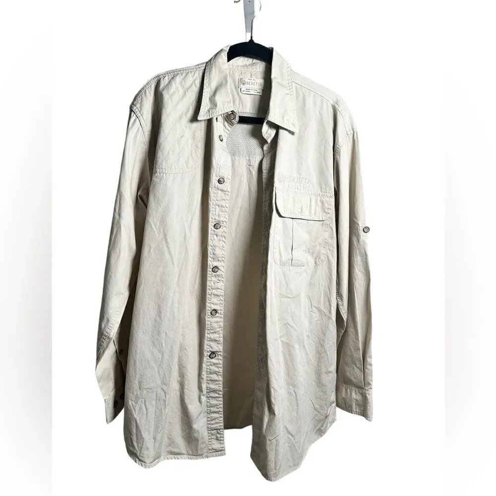 EUC Beretta Men’s Button Down Long Sleeve Vented Outdoor Sports Shirt - Size M